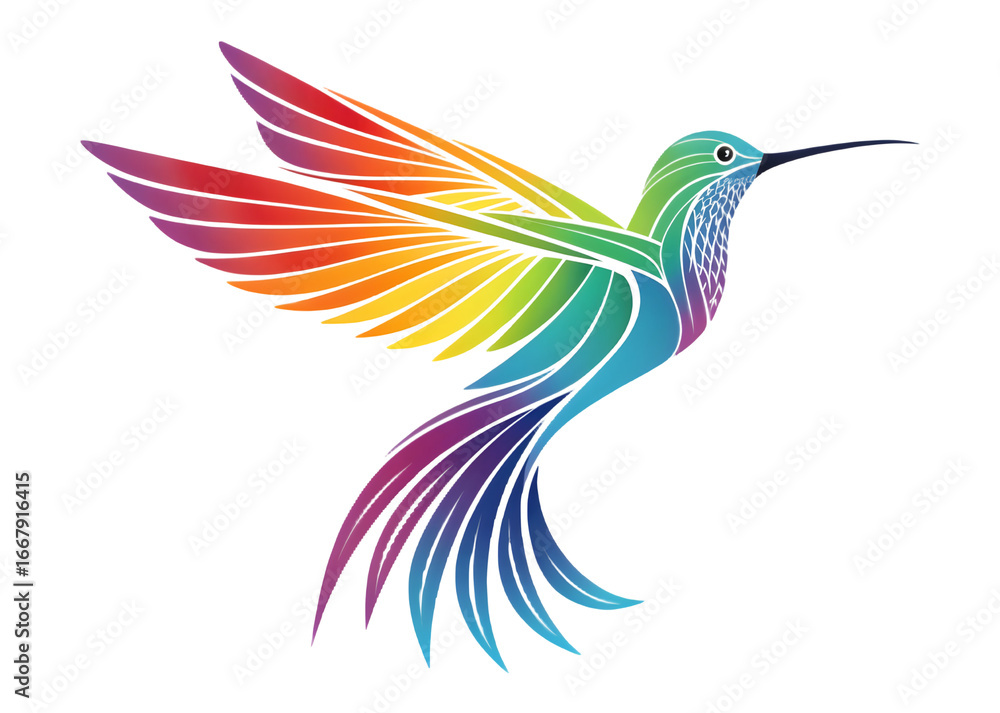 Fototapeta premium Vector illustration of an hummingbird on white background