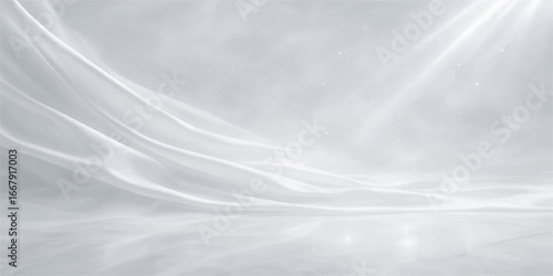 A gentle white satin fabric background with the soft texture of a cloudy sky