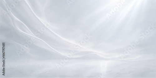 Soft summer clouds float on a light blue sky with a delicate silk texture and satin pattern