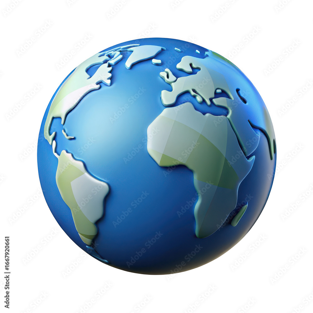 Obraz premium A vibrant globe showcasing continents and oceans, isolated on transparent background