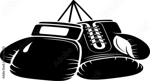 Boxing Gloves Set Silhouette Illustration