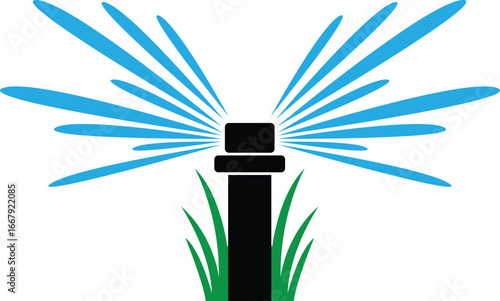 Unique irrigation sprinkler logo