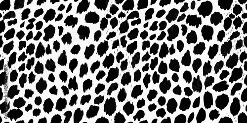 Black and white cheetah print animalistic seamless pattern abstract background