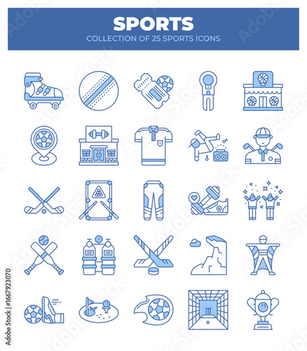 Collection of 25 Sports Icons. A Visual Guide to Various Sports and Activities