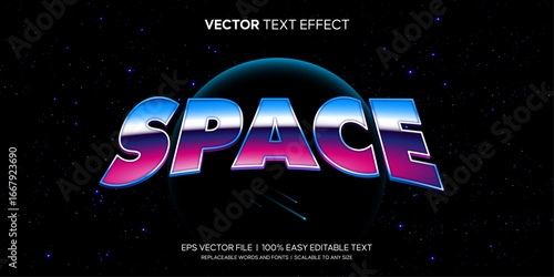 space galaxy retro 80s editable text effect