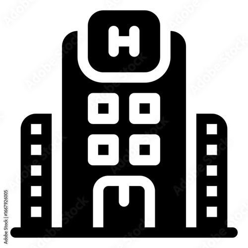 icon hotels with style glyph