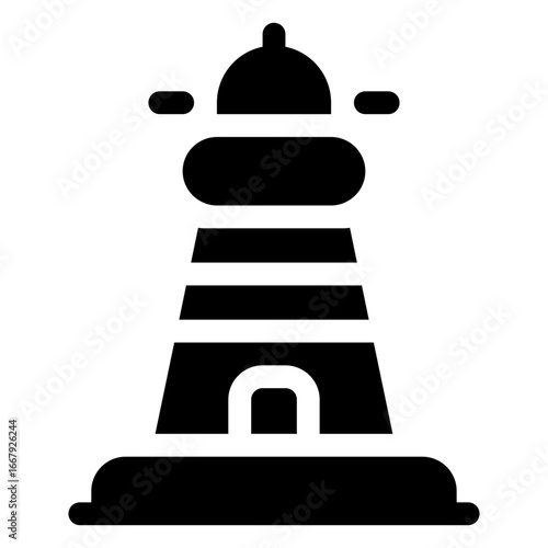 icon light house with style glyph