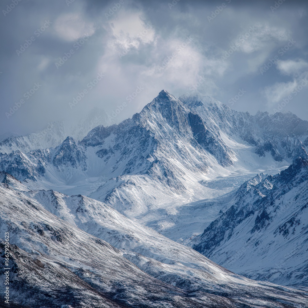 Obraz premium textured snowy peaks Alaska range