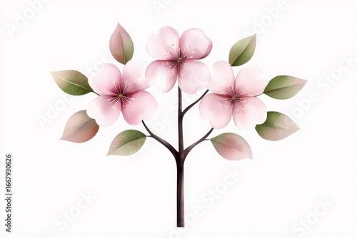 Watercolor Genealogical blossom cherry Family tree. Artistic genealogical chart floral heritage ancestry watercolor bloom prunus lineage kin parentage botanical record stock