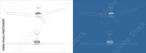 Set Blueprint Ceiling Fan from two different angles