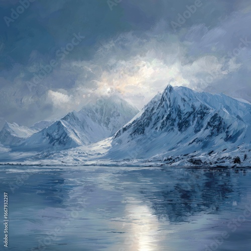 Wallpaper Mural tranquil Alaska snowy mountain landscape Torontodigital.ca