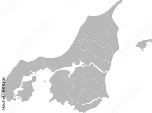 North Denmark Region (Nordjylland) – administrative vector map with municipality boundaries (UTM projection, PPT-compatible & fully editable)