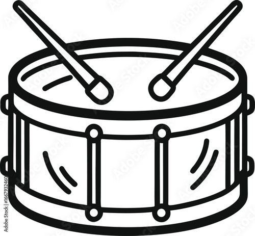 Snare Drum With Drumsticks