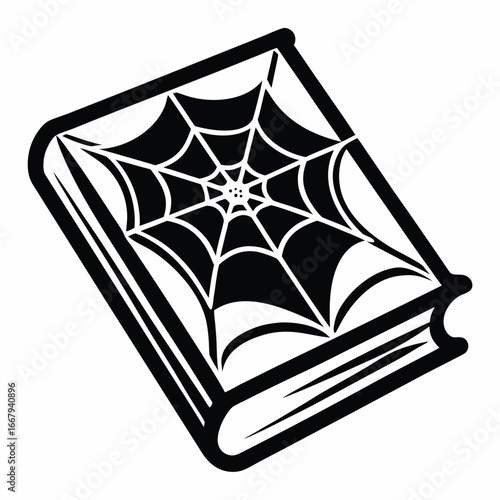 Spell Book With Spider Web Design On Cover