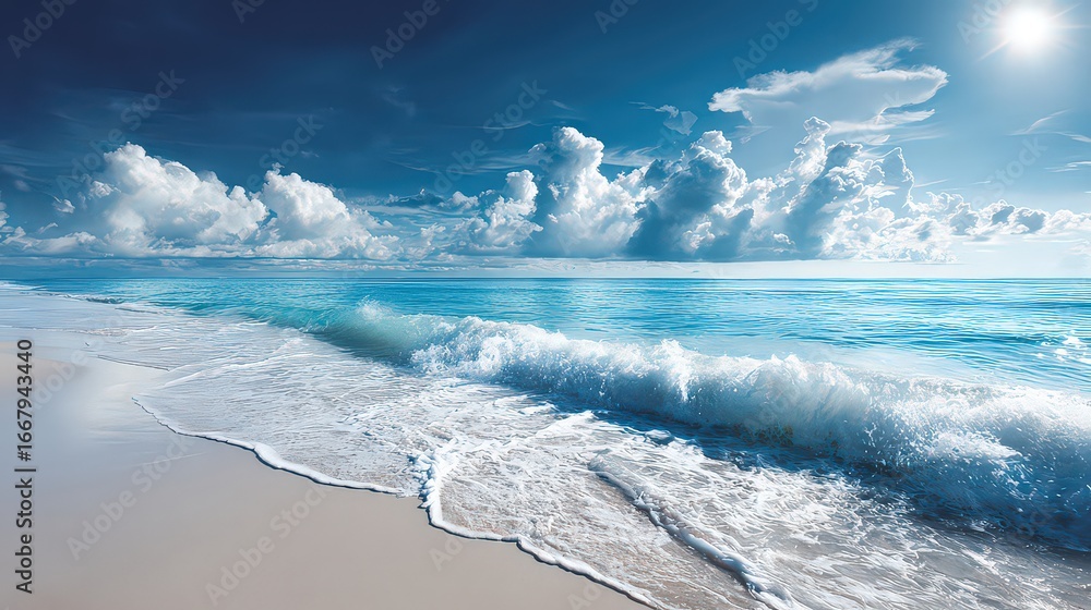 Obraz premium Pixelated Tropical Beach Panorama