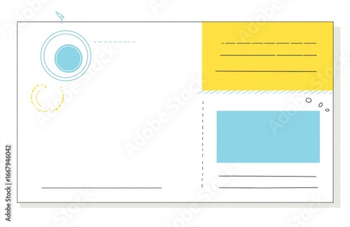 Minimalist Geometric Postcard Template, Editable Blank Design for Creative Journals, Greeting Cards & Cultural Printing