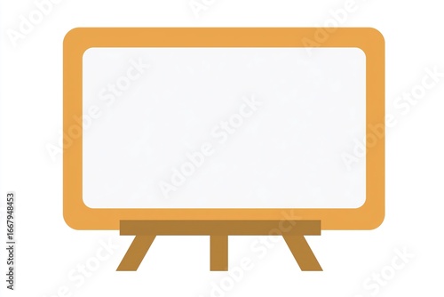 Minimalist Wooden - Framed Easel Illustration, Editable Blank for Education Presentation, Hand - drawing Creation & Cultural Creative Design