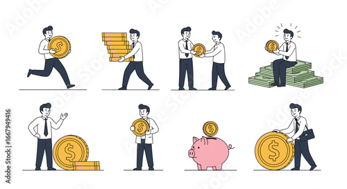 Illustrating financial success and wealth accumulation through business concepts