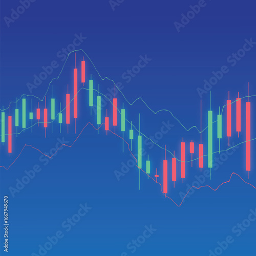Forex trading graph vector illustration