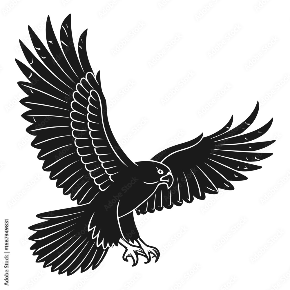 Obraz premium Owl swooping down silhouette