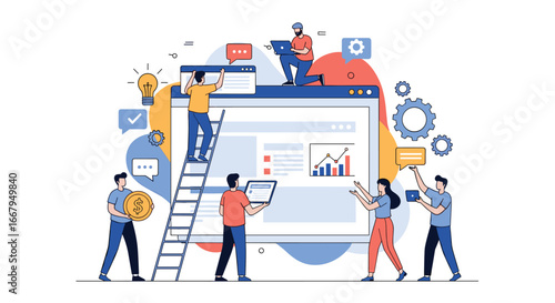 Team collaboration for successful digital marketing strategy implementation and growth
