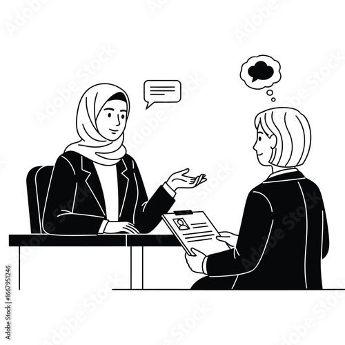 Two businesswomen having a job interview.