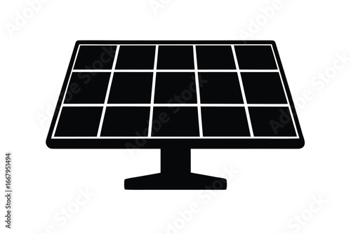 solar panel vector icon silhouette illustration av