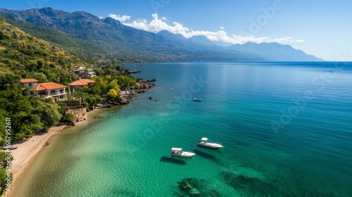 Wallpaper Mural A tranquil day at the coastal beach mediterranean sea scenic photography serene environment aerial view summer relaxation Torontodigital.ca