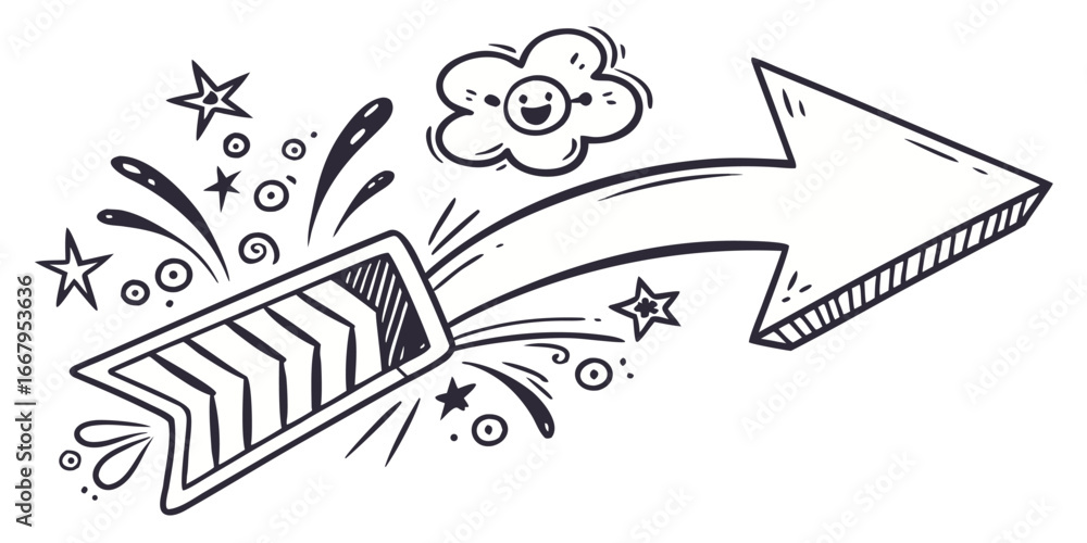 Obraz premium Hand drawn spiral arrow