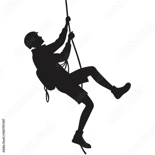 Person ice climbing silhouette