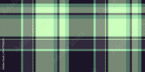 Detailed tartan pattern with intersecting green  black lines creating a classic, textured plaid. Ideal for backgrounds, fashion designs, or vintageinspired projects.