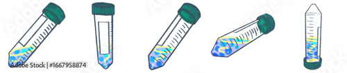 Test Tube with DNA Spiral Illustration PNG for Science Infographic and Presentation