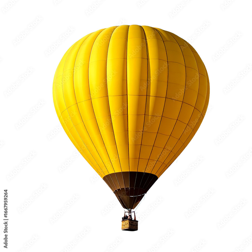 Fototapeta premium Colorful hot air balloons floating in the clear blue sky, isolated on white background