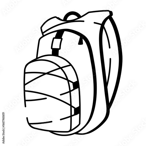 A drawing style icon denoting a hydration pack
