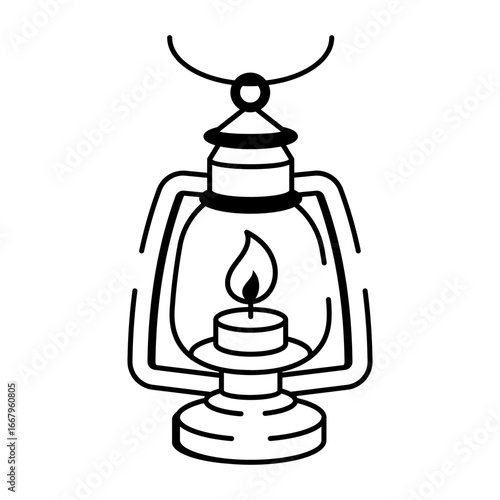 A drawing style icon denoting a kerosene lamp
