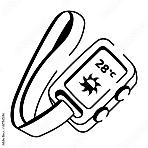 A hand drawn style icon showing a uv meter
