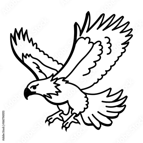 A hand drawn style icon showing a bald eagle
