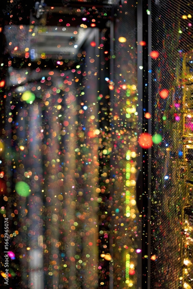 Obraz premium Colorful confetti, blurred, abstract