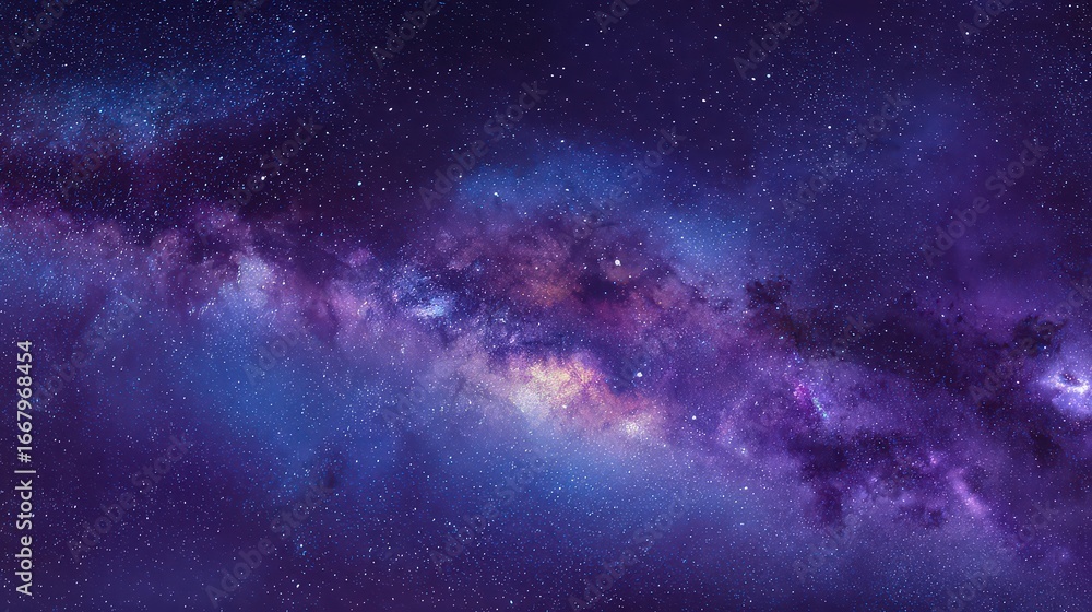 Fototapeta premium Colorful Milky Way Galaxy Night Sky Panorama