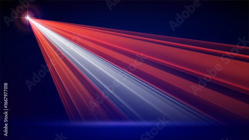 Laser flag of latvia. Latvian abstract flag. Laser show on dark blue background. Template of banner, poster for national holiday of latvia. Place for text. Copy space. Vector