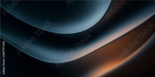 Flowing blue and black lines swirl in a glowing motion vector design