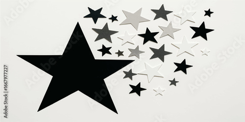Black star of David design pattern on a white background, symbolizing holiday celebration and decoration