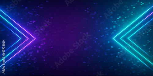 An abstract blue space background with glowing stars and a bright nebula