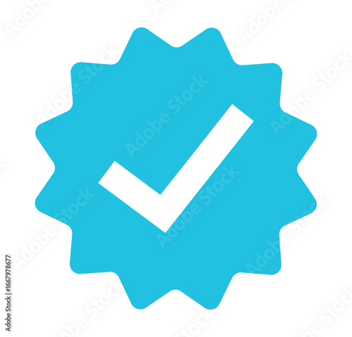 verified badge profile set. facebook instagram verified account badge icon. social media account verification icons . check mark on blue star. guaranteed signs. vector illustration and transparent PNG