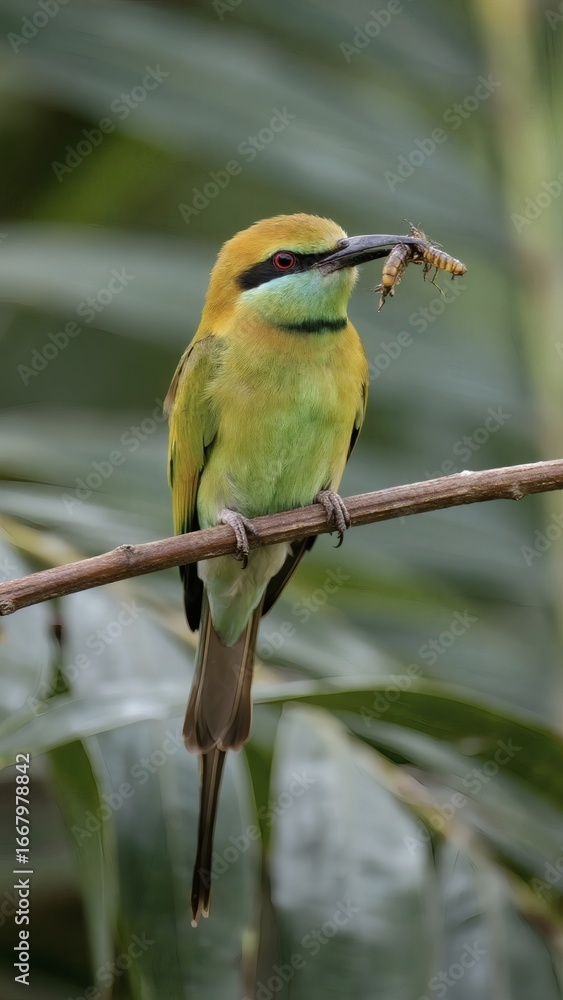 Naklejka premium Tropical Bird Perched Gracefully in Natural Habitat