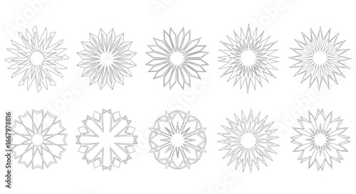 Stunning geometric starbursts and snowflake designs for modern creative projects