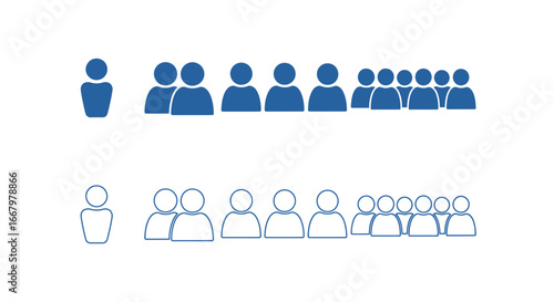 Diverse groups of people icons representing teams, community, and social connection