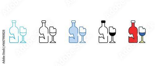 Glass Recycling icon design with white background stock illustration