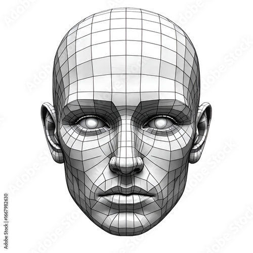 AI Face Recognition Technology Digital Concept Isolated