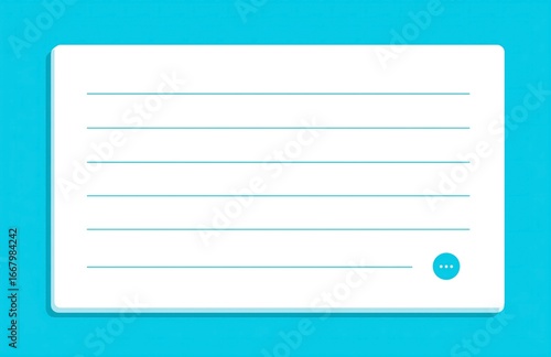 Minimalist Lined Notepad Illustration, Blue Background White Card with Chat Icon, for Note - taking, Message Leaving, Cultural Creative Design